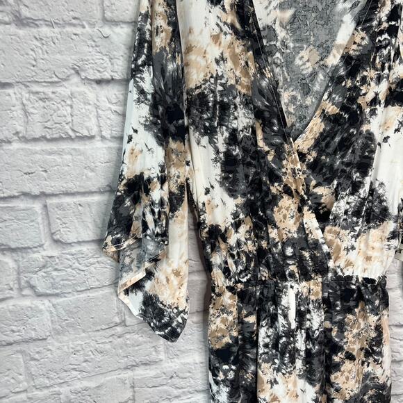 Bar III Hidden Marble Tie Dye Swim Cover Up Romper Sz S Blush Pink Black Shorts - Picture 3 of 6